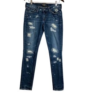 Lucky Brand Y2K Distressed Zoe Skinny Low Rise Jeans 4/27